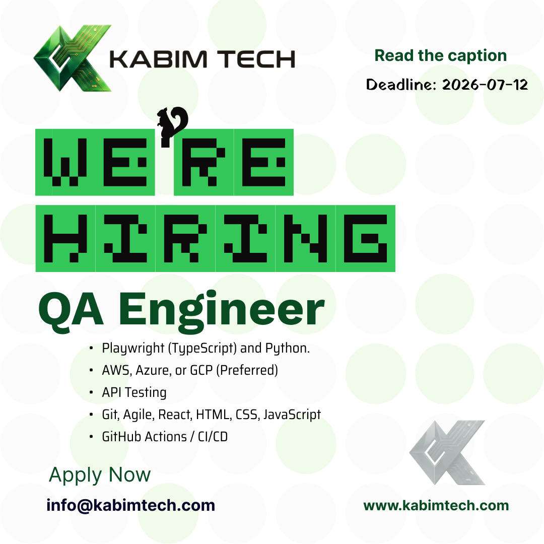 Kabim Tech QA Engineer hiring poster